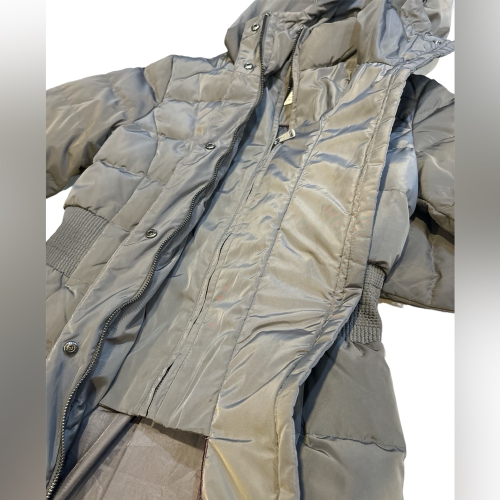 Cole Haan Signature Coat Women’s Size XS Hooded Taffeta Down Puffer Gray Carbon - Picture 9 of 10